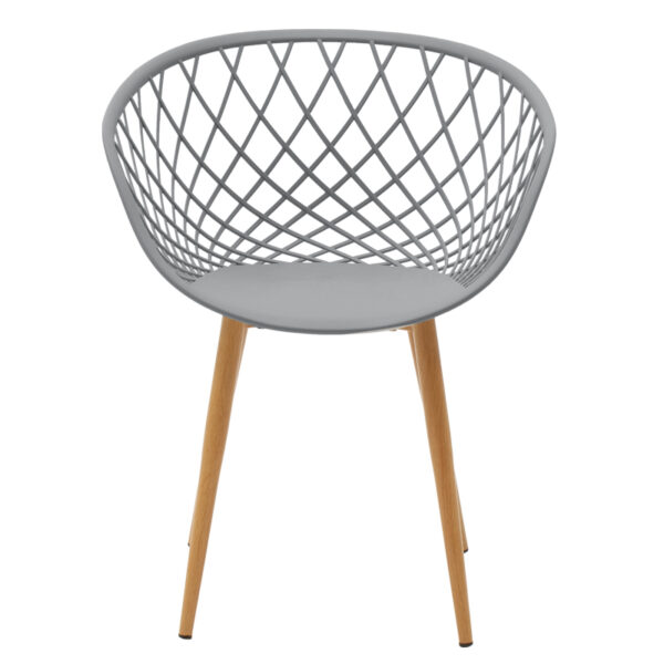 Πολυθρόνα Ezra pakoworld γκρι pp-πόδι φυσικό μέταλλο 62x42x82εκ - Image 4