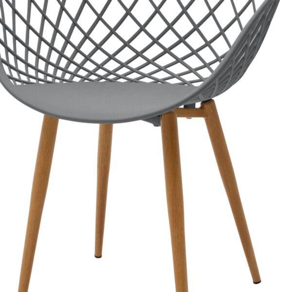 Πολυθρόνα Ezra pakoworld γκρι pp-πόδι φυσικό μέταλλο 62x42x82εκ - Image 6