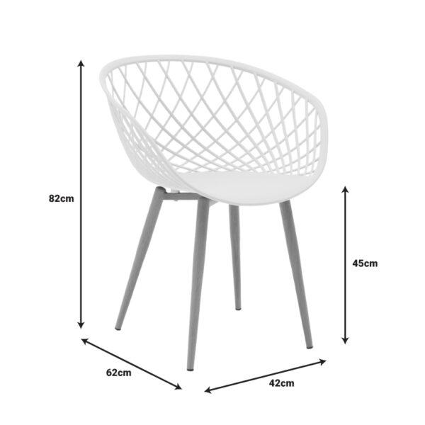 Πολυθρόνα Ezra pakoworld γκρι pp-πόδι φυσικό μέταλλο 62x42x82εκ - Image 8