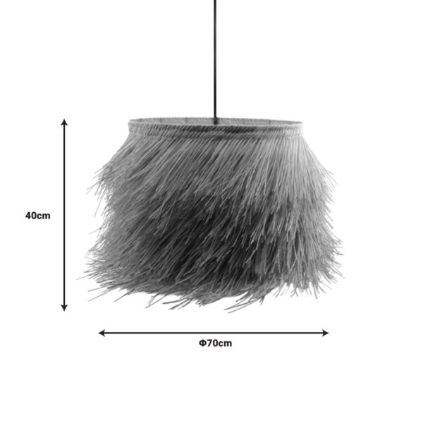 Φωτιστικό οροφής Hairy Inart Ε27 ρατάν σε φυσική απόχρωση Φ70x40εκ - Image 3