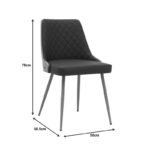Καρέκλα Korom pakoworld μαύρο pu-πόδι καρυδί μέταλλο 50x58.5x78εκ - Image 6