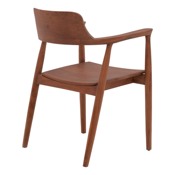 Πολυθρόνα Jambene pakoworld teak ξύλο σε καρυδί απόχρωση 57x54x79εκ - Image 2