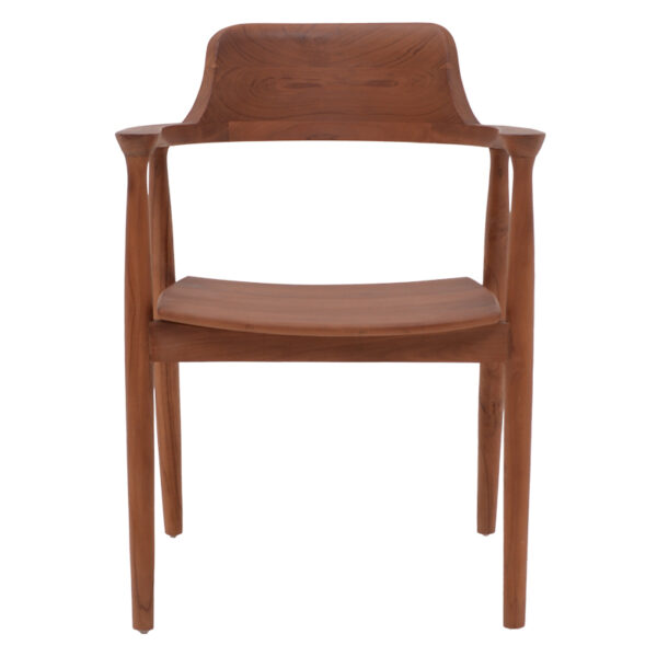 Πολυθρόνα Jambene pakoworld teak ξύλο σε καρυδί απόχρωση 57x54x79εκ - Image 4