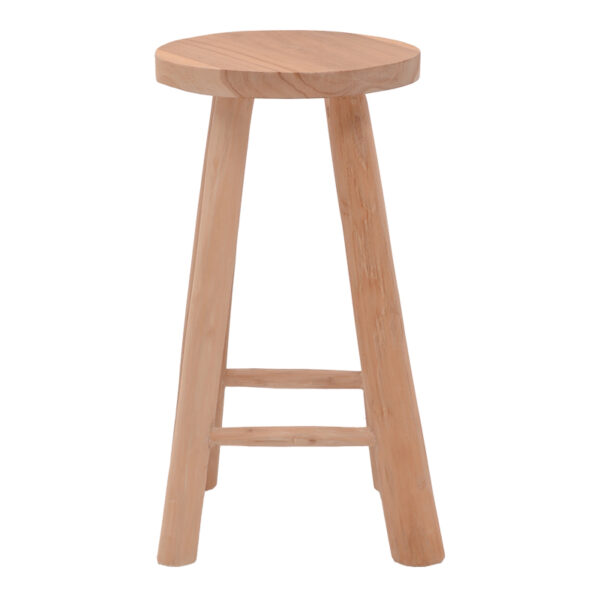 Σκαμπό Charloce pakoworld teak ξύλο σε φυσική απόχρωση Φ35x62εκ - Image 2