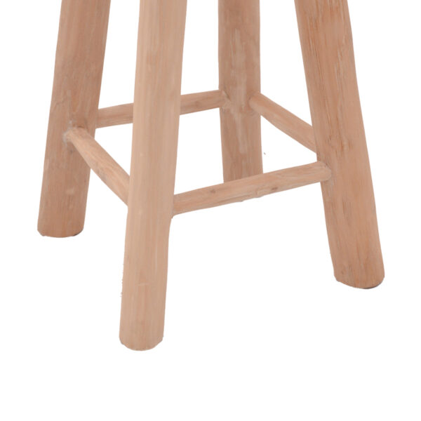 Σκαμπό Charloce pakoworld teak ξύλο σε φυσική απόχρωση Φ35x62εκ - Image 4