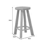 Σκαμπό Charloce pakoworld teak ξύλο σε φυσική απόχρωση Φ35x62εκ - Image 5