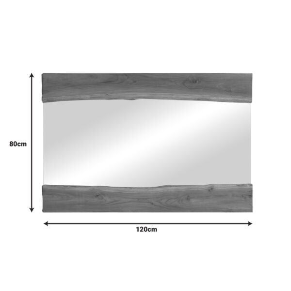 Καθρέπτης Riverine pakoworld teak ξύλο σε φυσική απόχρωση 120x80x4εκ - Image 3