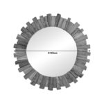 Καθρέπτης Rounder pakoworld teak ξύλο σε φυσική απόχρωση Φ100x5εκ - Image 2
