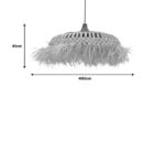 Φωτιστικό οροφής Borobe Inart sisal σε φυσικό χρώμα Φ80x45εκ - Image 3