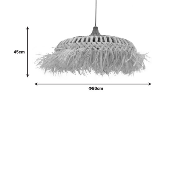 Φωτιστικό οροφής Borobe Inart sisal σε φυσικό χρώμα Φ80x45εκ - Image 3