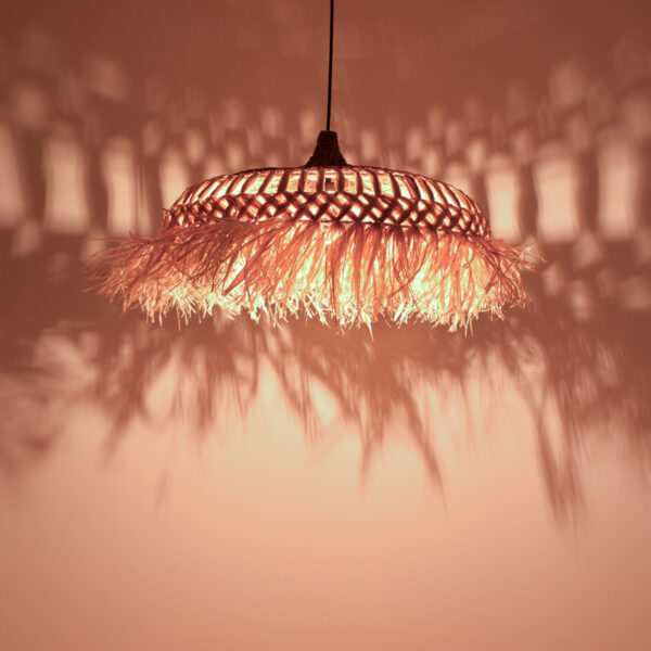 Φωτιστικό οροφής Borobe Inart sisal σε φυσικό χρώμα Φ60x35εκ - Image 2