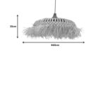 Φωτιστικό οροφής Borobe Inart sisal σε φυσικό χρώμα Φ60x35εκ - Image 3