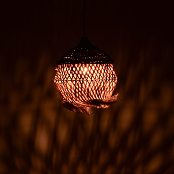 Φωτιστικό οροφής Fiorine Inart abaca σε φυσικό χρώμα Φ55x70εκ - Image 2
