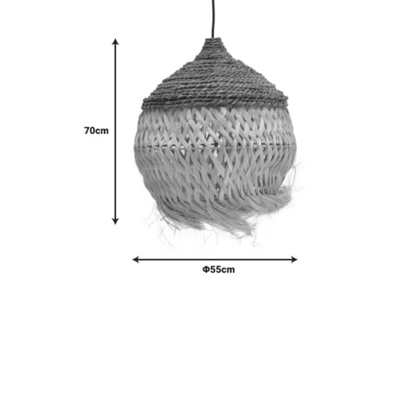 Φωτιστικό οροφής Fiorine Inart abaca σε φυσικό χρώμα Φ55x70εκ - Image 3