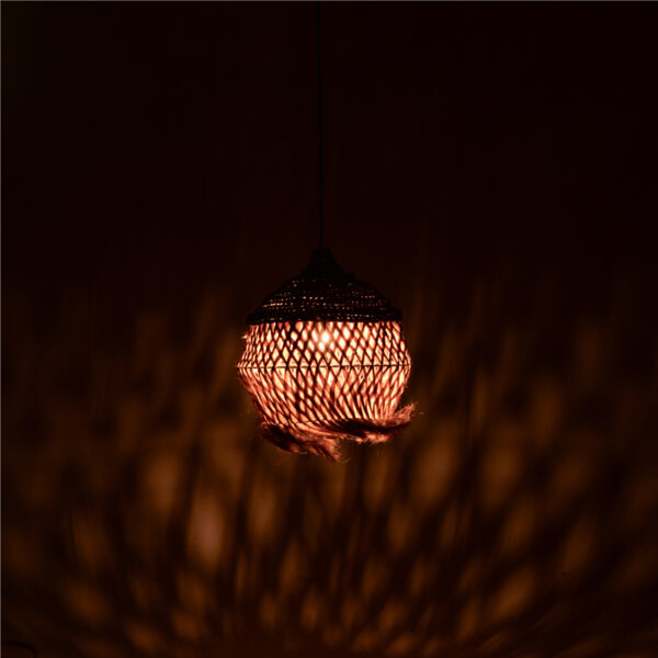 Φωτιστικό οροφής Fiorine Inart abaca σε φυσικό χρώμα Φ35x45εκ - Image 2