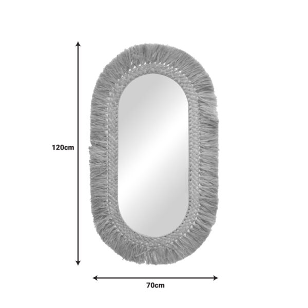 Καθρέπτης Bohnile Inart sisal σε φυσικό χρώμα 70x4x120εκ - Image 2