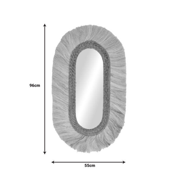 Καθρέπτης Nabore Inart abaca σε φυσικό χρώμα 55x4x96εκ - Image 2