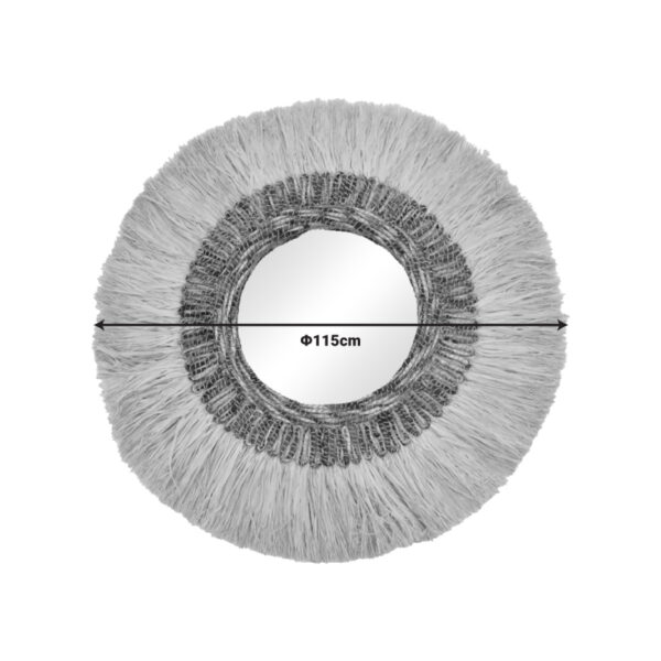 Καθρέπτης Paranome Inart sisal και abaca σε φυσικό χρώμα Φ115x4εκ - Image 2