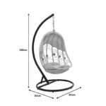 Κούνια Labreone pakoworld rattan φυσική απόχρωση -μαύρο μέταλλο-μπεζ μαξιλάρι 82x82x200εκ - Image 6