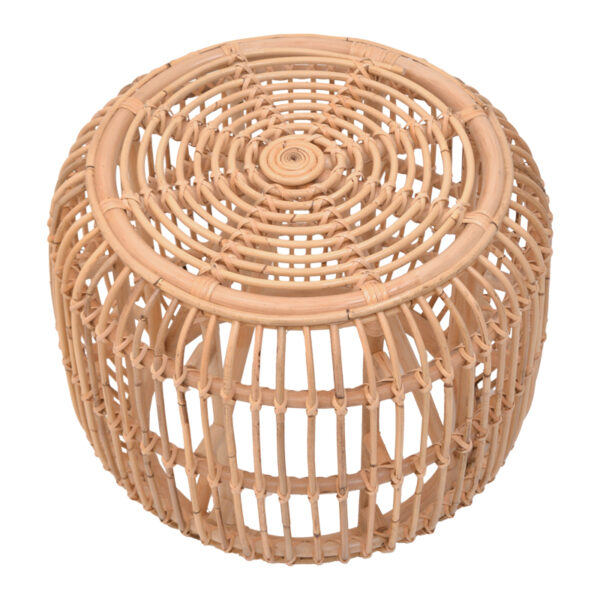 Σκαμπό Rajesty pakoworld rattan σε φυσική απόχρωση Φ60x46εκ - Image 2