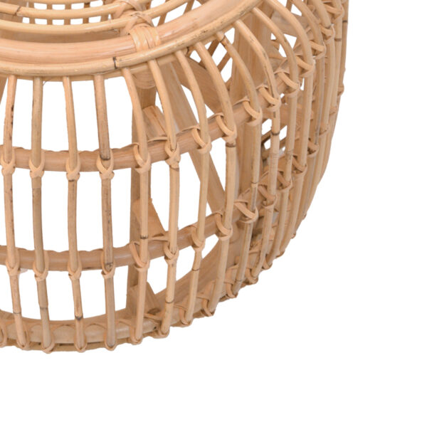 Σκαμπό Rajesty pakoworld rattan σε φυσική απόχρωση Φ60x46εκ - Image 4
