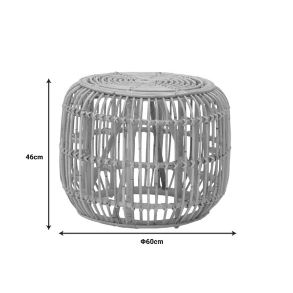 Σκαμπό Rajesty pakoworld rattan σε φυσική απόχρωση Φ60x46εκ - Image 5
