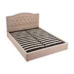 Κρεβάτι διπλό με αποθηκευτικό χώρο Majore pakoworld μπεζ ύφασμα 160x200εκ - Image 4