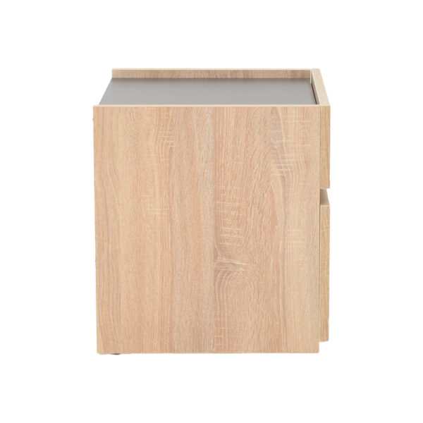 Κομοδίνο Comcie pakoworld σε φυσικό με γκρι απόχρωση 50x42x45.5εκ - Image 4