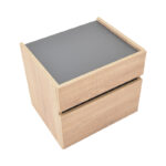 Κομοδίνο Comcie pakoworld σε φυσικό με γκρι απόχρωση 50x42x45.5εκ - Image 6