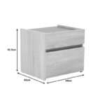 Κομοδίνο Comcie pakoworld σε φυσικό με γκρι απόχρωση 50x42x45.5εκ - Image 8