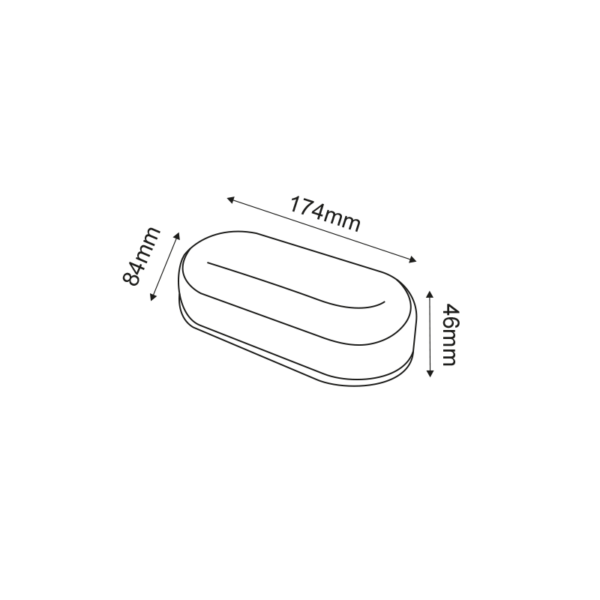 LED PC WHITE WALL LUMINAIRE 230V AC IP66 12W 1020lm 3000K 180° Ra80 - Image 3