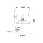 ΠΟΡΤΑΤΙΦ ΥΦΑΣΜΑ ΛΕΥΚΟ 1X40W E14 H28CM ARIOSO - Image 2