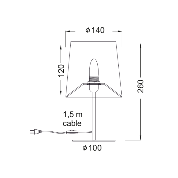 ΠΟΡΤΑΤΙΦ ΥΦΑΣΜΑ ΛΕΥΚΟ 1X40W E14 H28CM ARIOSO - Image 2