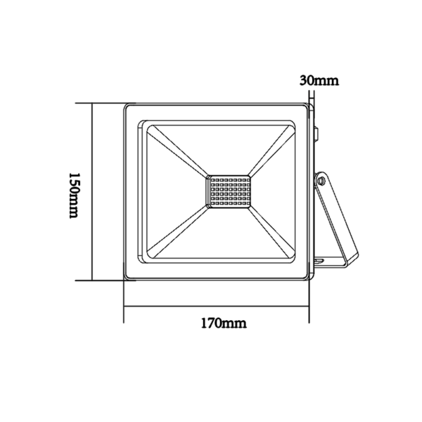 BLACK LED SMD FLOOD LUMINAIRE IP66 50W 3000K 4000Lm 230V RA80 - Image 2