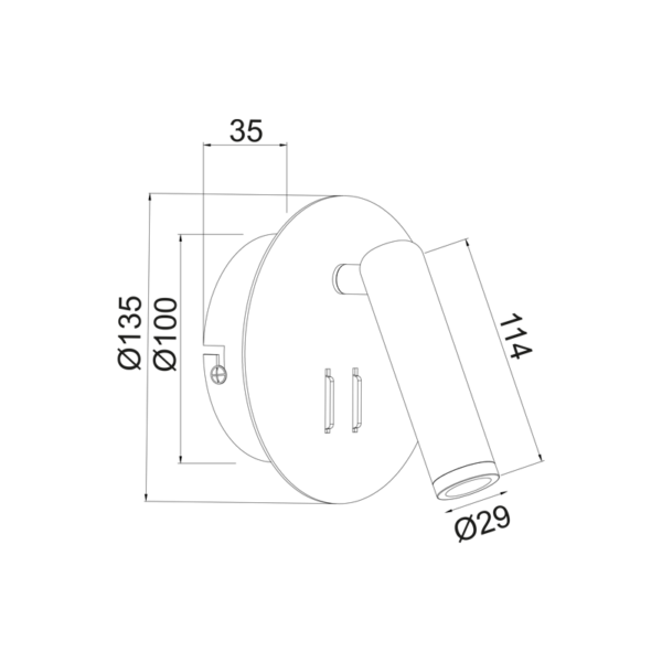 ΕΠΙΤΟΙΧΟ Φ/Σ LED 3+4W 3000K 280LM ΜΑΥΡΟ ΜΕΤΑΛΛΙΚΟ D13,5X7CM ZEUS - Image 3
