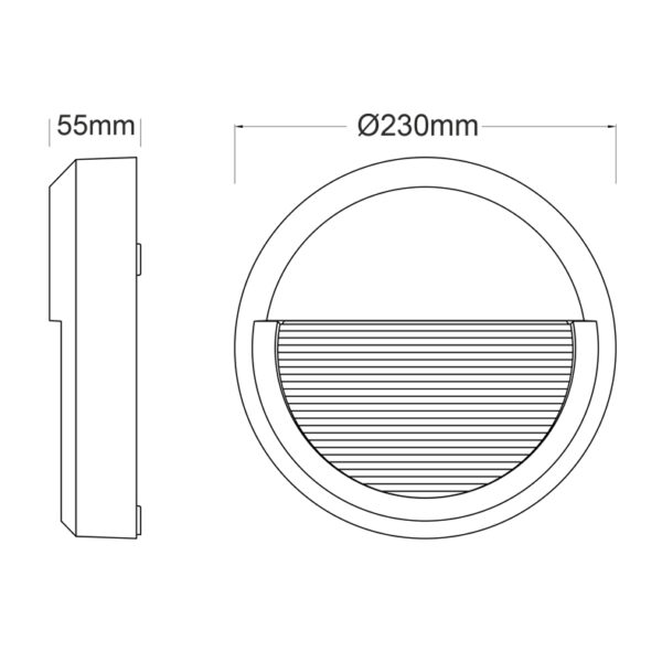NETTO ΑΠΛΙΚΑ ΛΕΥΚΗ ΕΠΙΤΟΙΧΗ  PC 230V IP65 8W 3.000K 430LM - Image 5