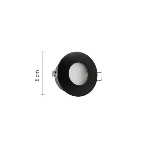 InLight Χωνευτό σποτ από μαύρο μέταλλο 1XGU10 IP44 D:8cm (Χ0008-BL) - Image 2