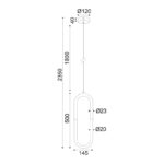 ^ΚΡΕΜΑΣΤΟ Φ/Σ LED 8W 3000K 560LM VENUS ΟΡΕΙΧΑΛΚΟ ΜΕΤ/ΚΟ IP20 15Χ2,3ΧH230CM - Image 3
