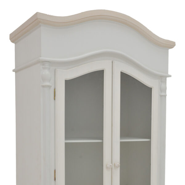 Βιτρίνα Pazlen Inart mdf σε λευκή αντικέ απόχρωση 74.5x39x190εκ - Image 3