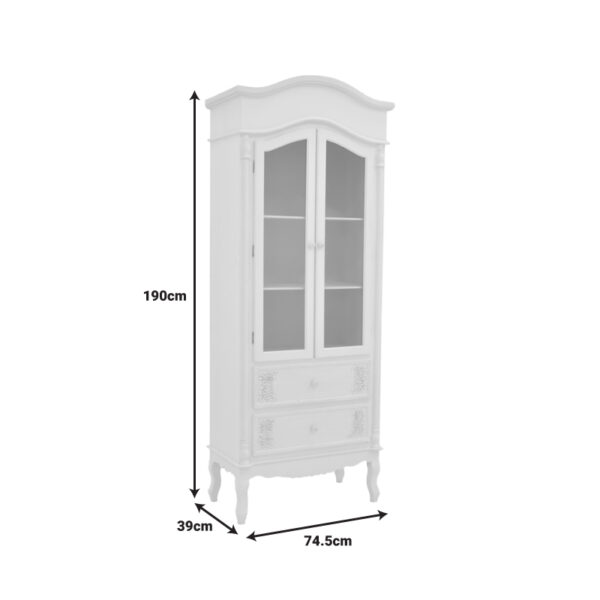 Βιτρίνα Pazlen Inart mdf σε λευκή αντικέ απόχρωση 74.5x39x190εκ - Image 6