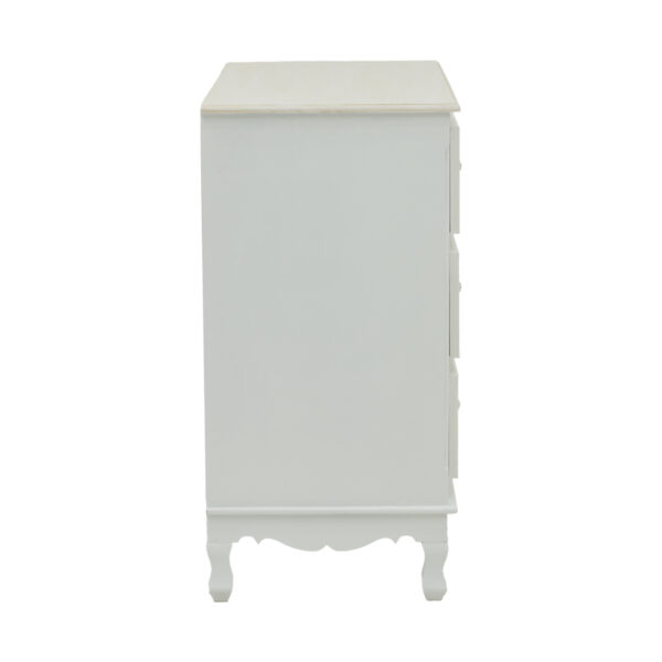 Συρταριέρα Pazlen Inart mdf σε λευκή αντικέ απόχρωση 80x40x80εκ - Image 4