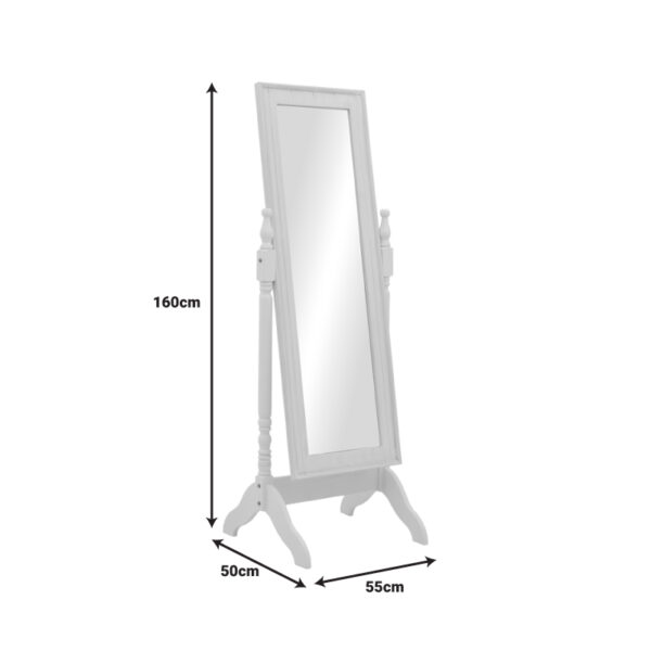 Καθρέπτης Malone Inart mdf σε λευκή αντικέ απόχρωση 55x50x160εκ - Image 5