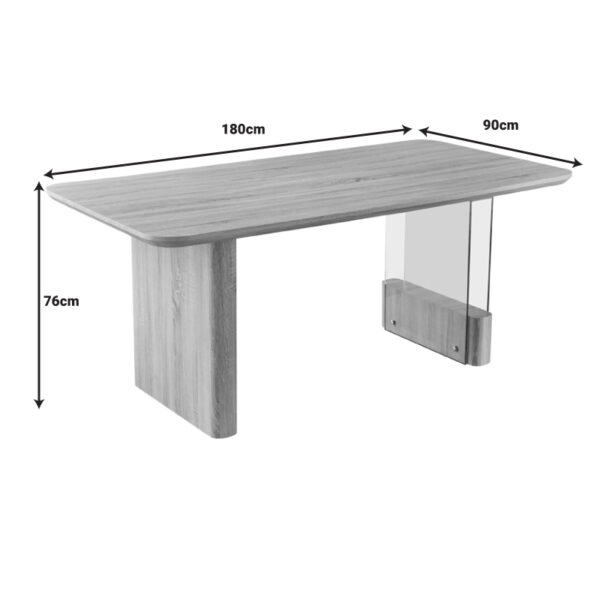 Tραπέζι Faghan pakoworld καφέ mdf 180x90x76εκ - Image 7