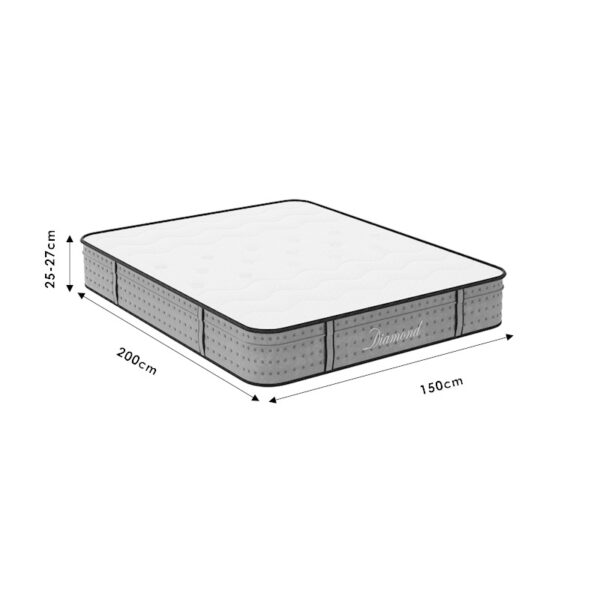 Στρώμα Diamond pakoworld pocket spring+gel memory foam 25-27cm 150x200εκ - Image 5