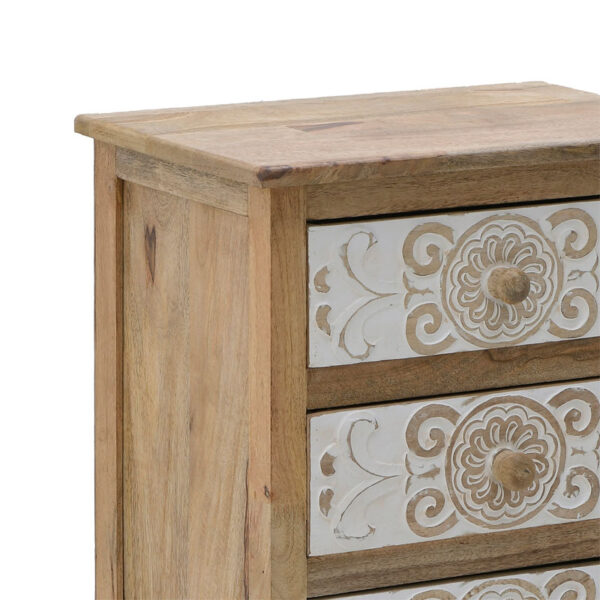 Συρταριέρα Inart 3-50-245-0017 ξύλο φυσικό-λευκό 50x32x61εκ - Image 2