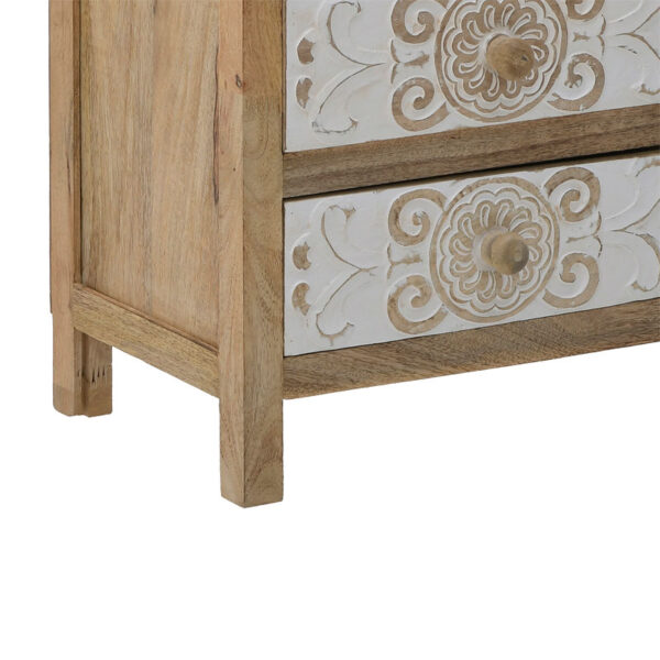 Συρταριέρα Inart 3-50-245-0017 ξύλο φυσικό-λευκό 50x32x61εκ - Image 3