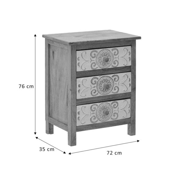 Συρταριέρα Inart 3-50-245-0017 ξύλο φυσικό-λευκό 50x32x61εκ - Image 4
