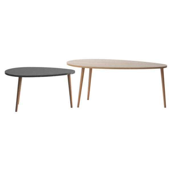 Τραπέζι σαλονιού Monty pakoworld oak-μαύρο μαρμάρου 116x46x46εκ - Image 3