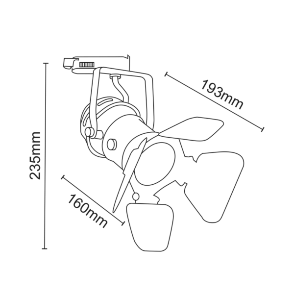 ^TRACK LIGHT No244 BLACK 4WIRE GU10 - Image 1