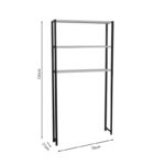 Έπιπλο πλυντηρίου Bothy pakoworld λευκό μελαμίνης-μαύρο μέταλλο 73x22x150εκ - Image 3